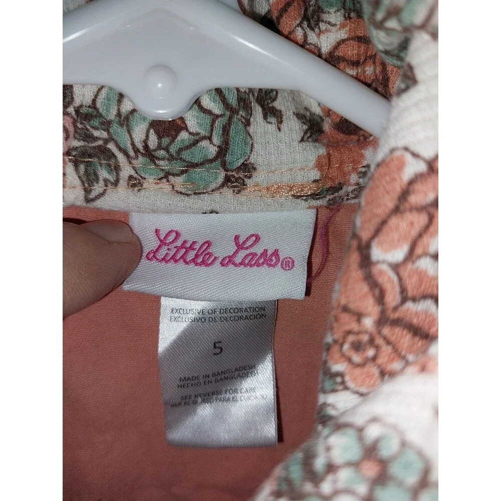 Little Lass Girls 5 Hooded Peach Utility Jacket